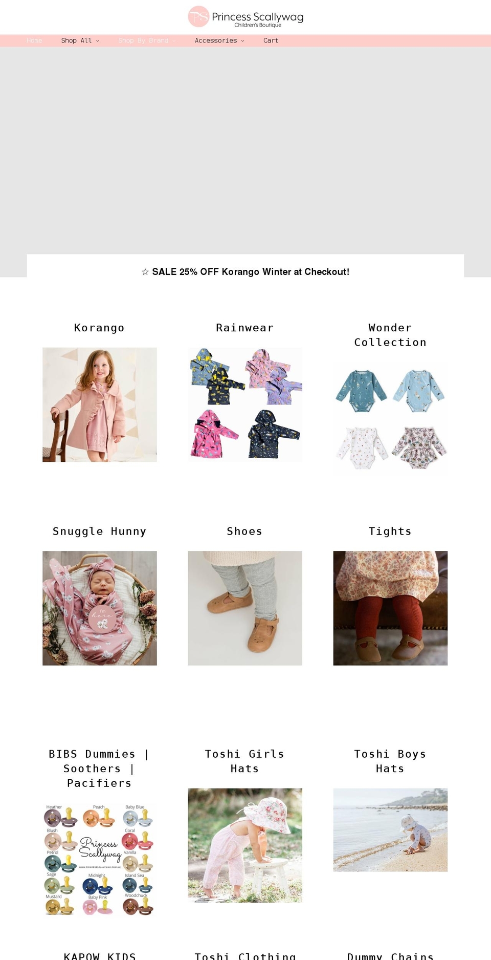 princessscallywag.com.au shopify website screenshot