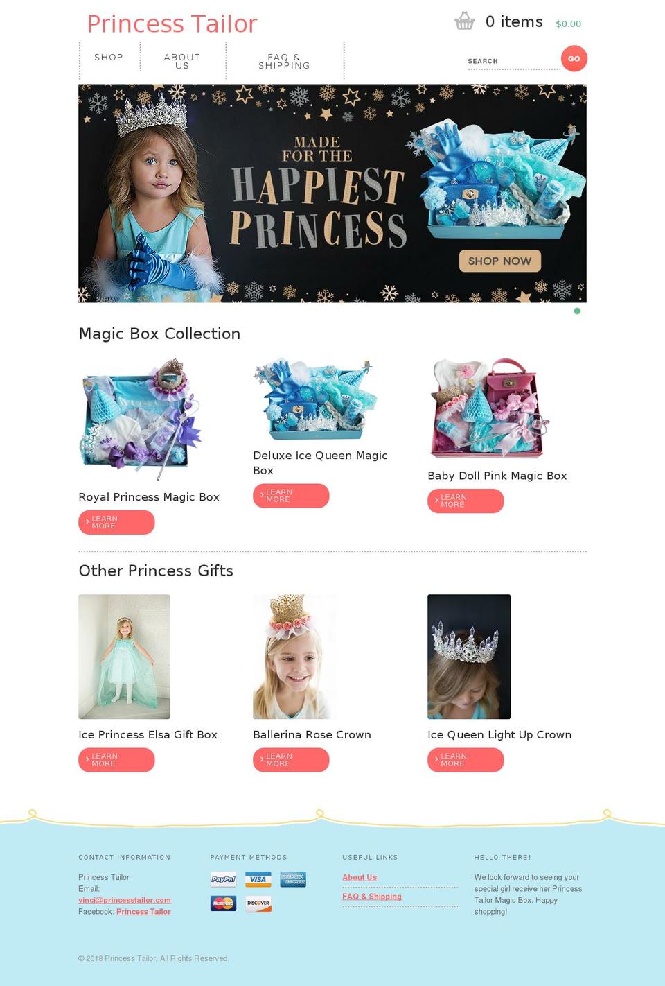 Philadelphia Shopify theme site example princesstailor.com