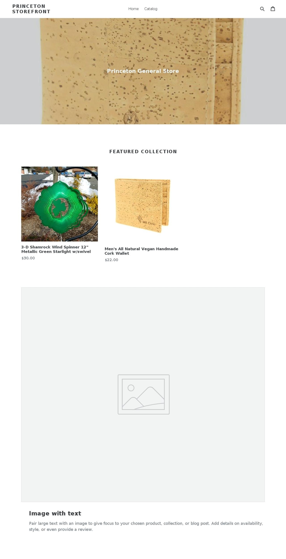 princetonstorefront.com shopify website screenshot