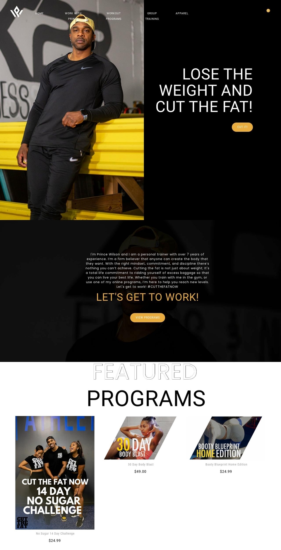 princewilson.com shopify website screenshot
