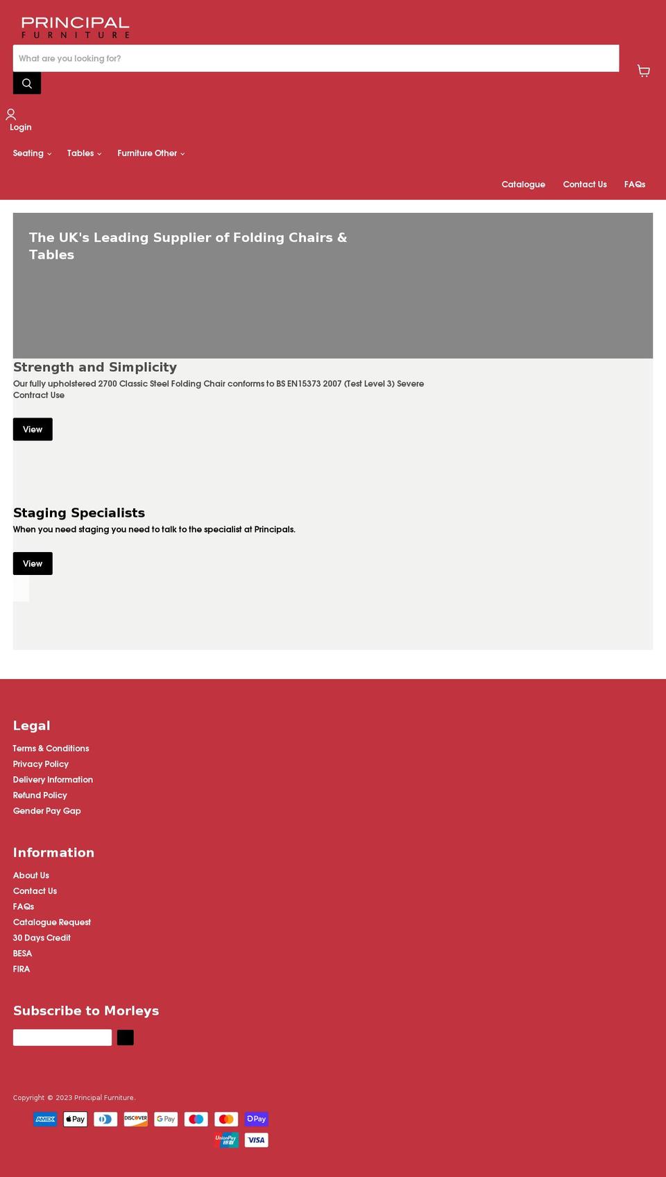 principalfurniture.co.uk shopify website screenshot