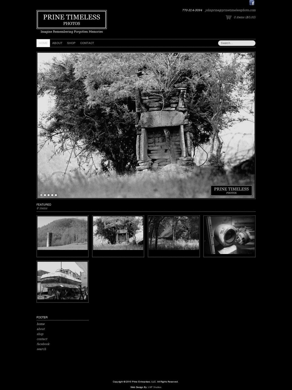 prinetimelessphoto.com shopify website screenshot