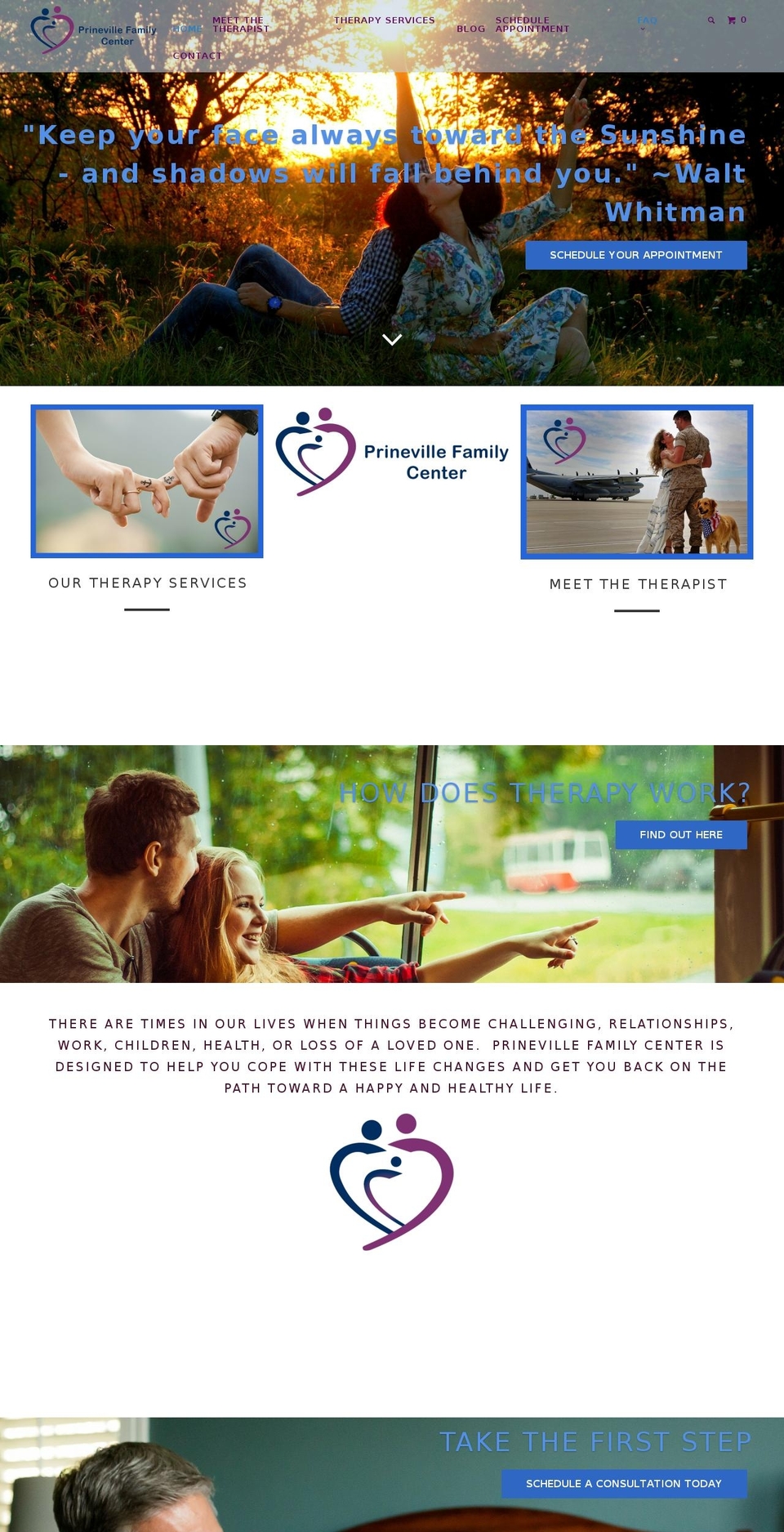 prinevillefamilycenter.net shopify website screenshot