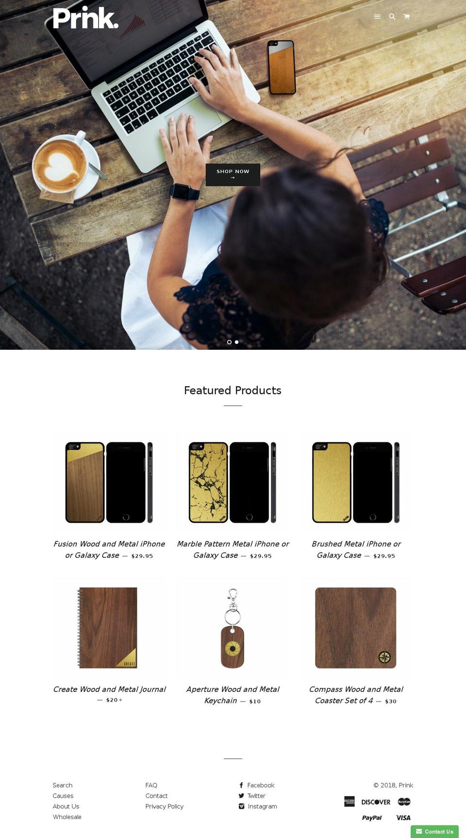 prinkaccessories.com shopify website screenshot