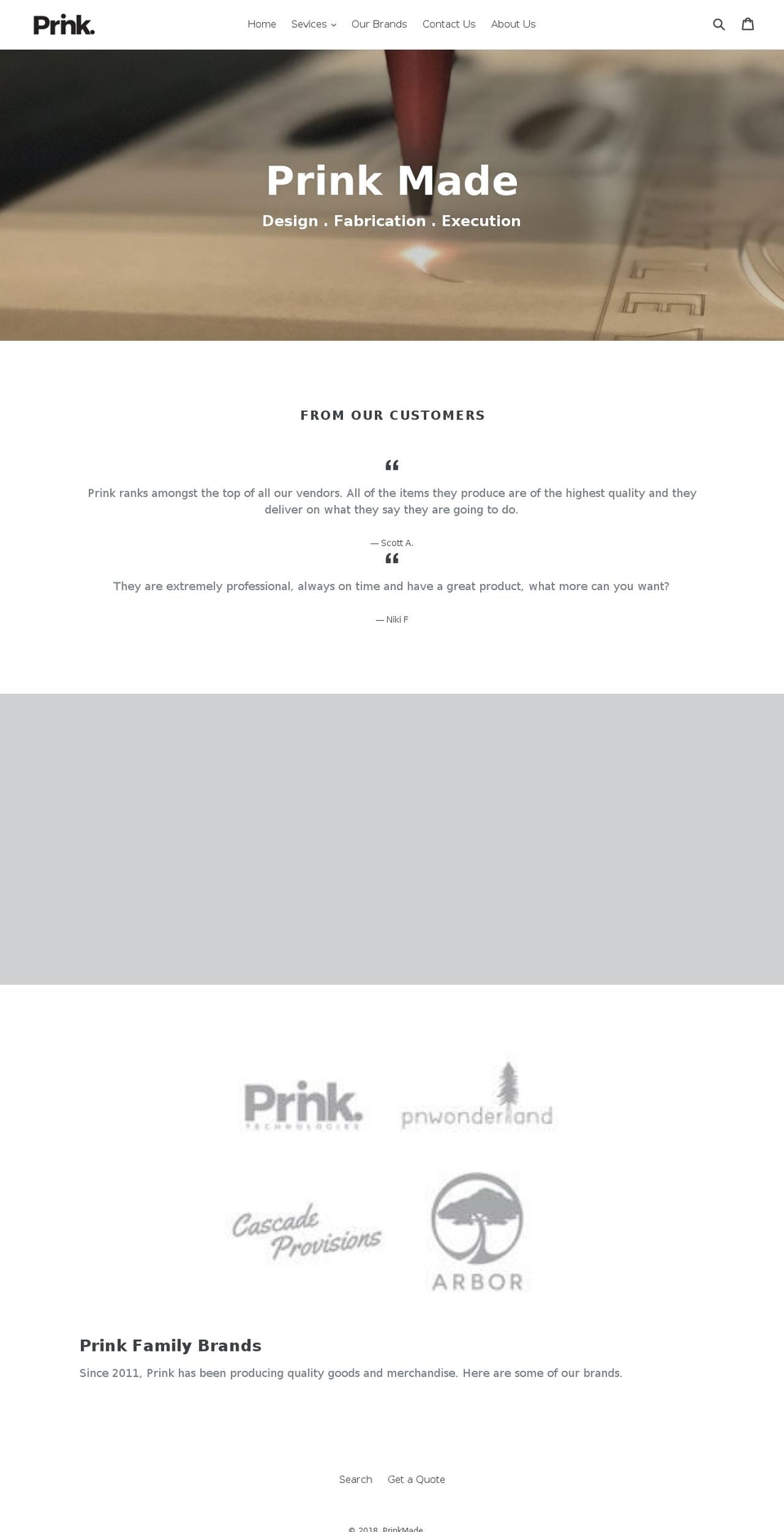 prinkmade.com shopify website screenshot