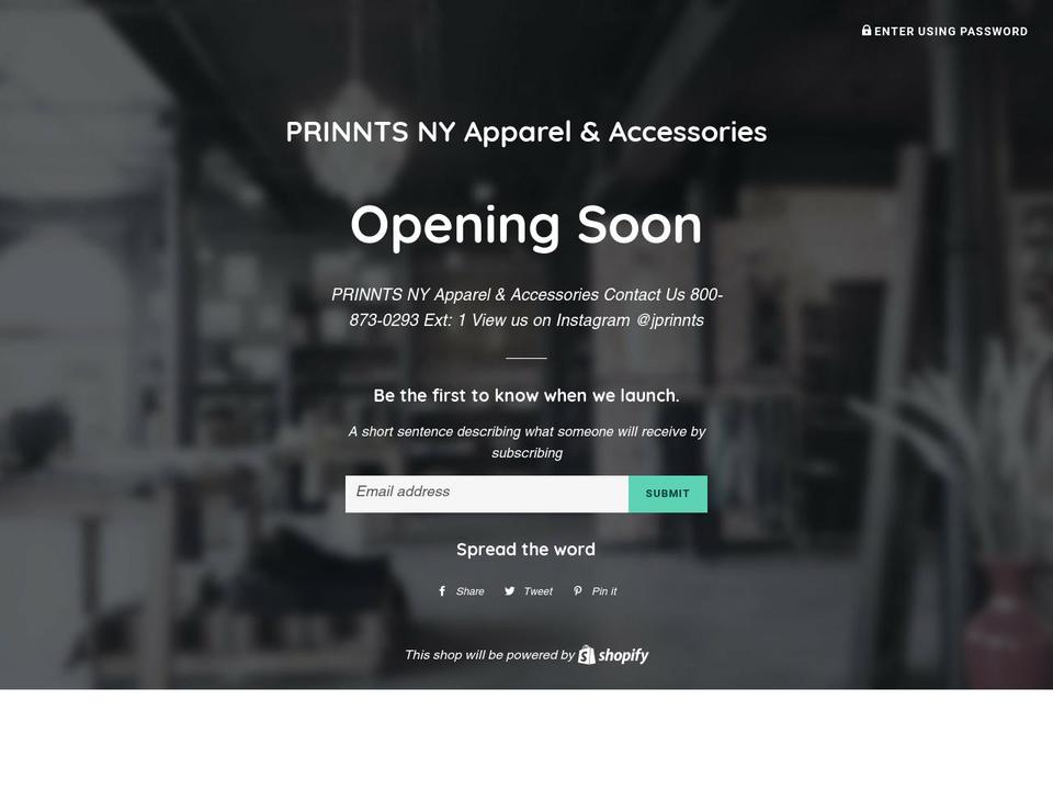 prinntsny.com — Shopify storefront screenshot