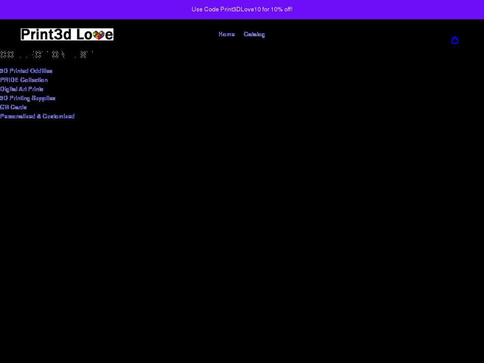 print3dlove.com shopify website screenshot