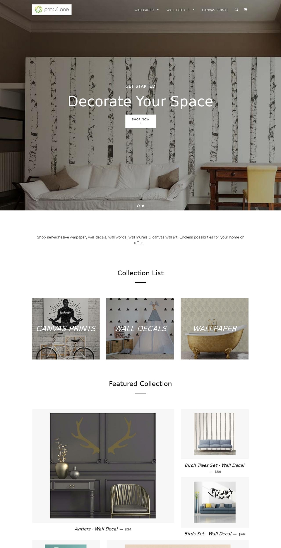 print4one.com shopify website screenshot