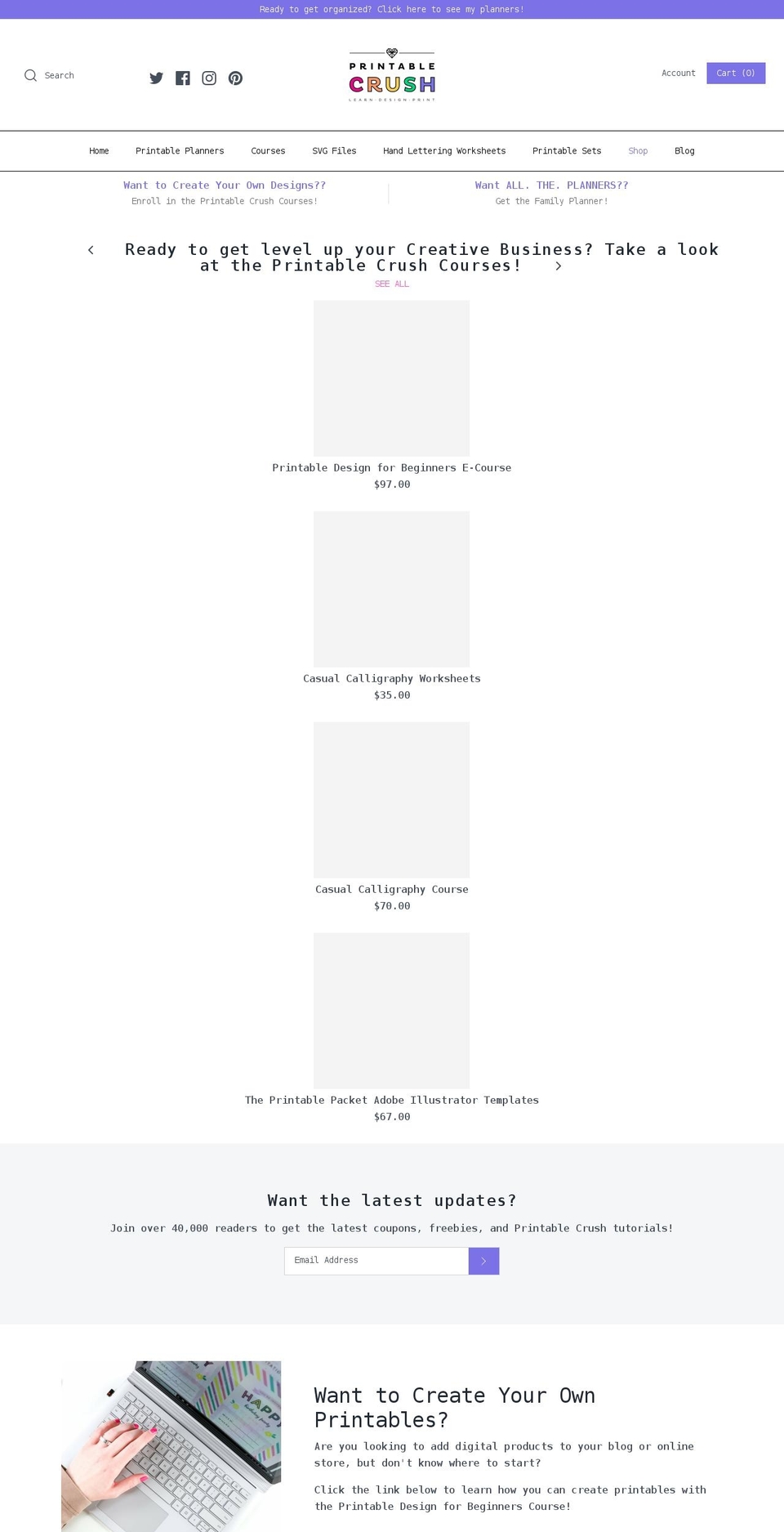 printable-crush.myshopify.com shopify website screenshot