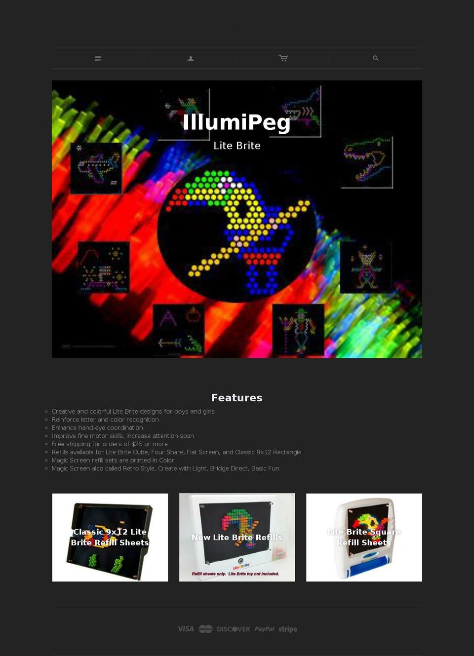 printablepegdesigns.com — Shopify storefront screenshot