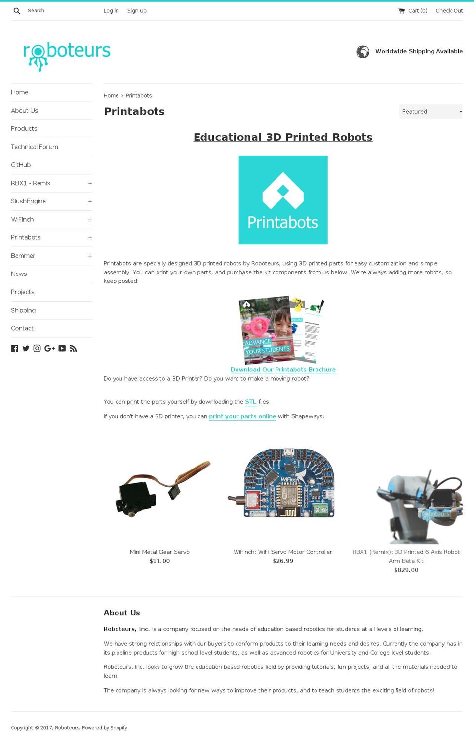 printabots.com shopify website screenshot