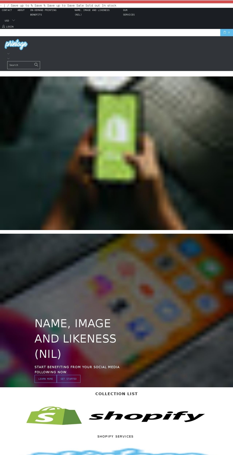 printageco.com — Shopify storefront screenshot