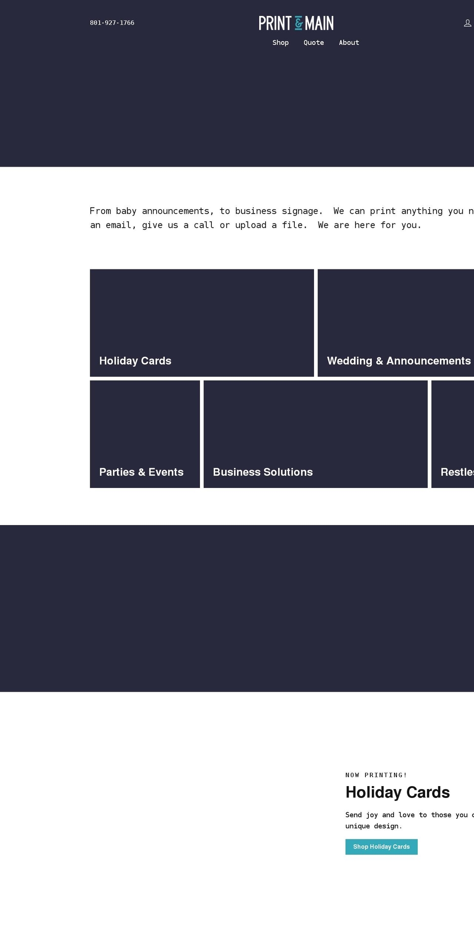 printandmain.com shopify website screenshot