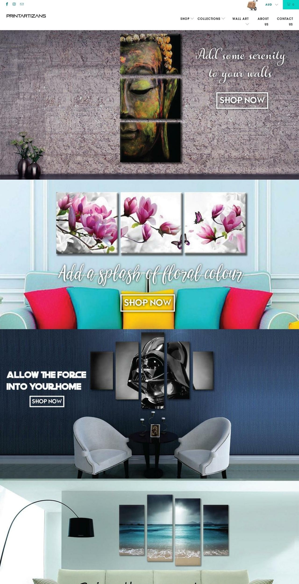 printartizans.com — Shopify storefront screenshot