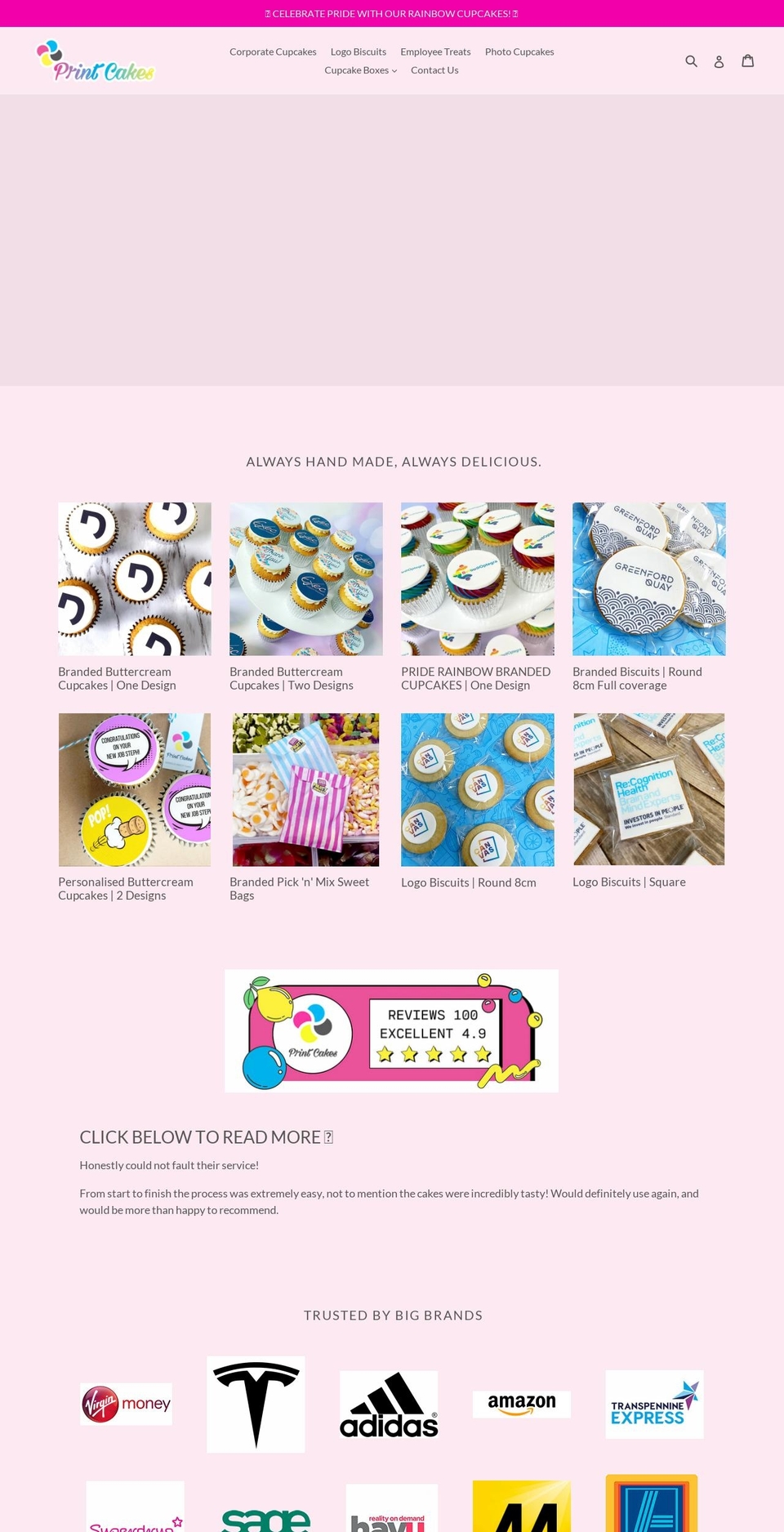 printcakes.co.uk shopify website screenshot