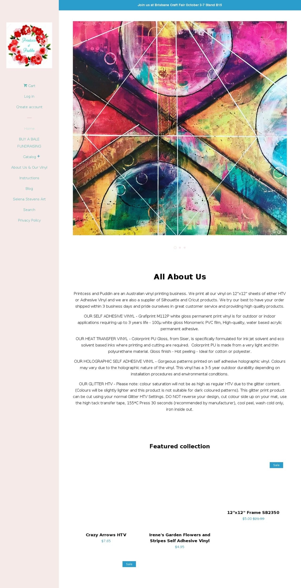 printcessandpuddin.com — Shopify storefront screenshot