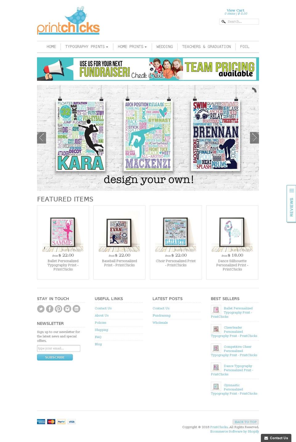 printchicks.net shopify website screenshot