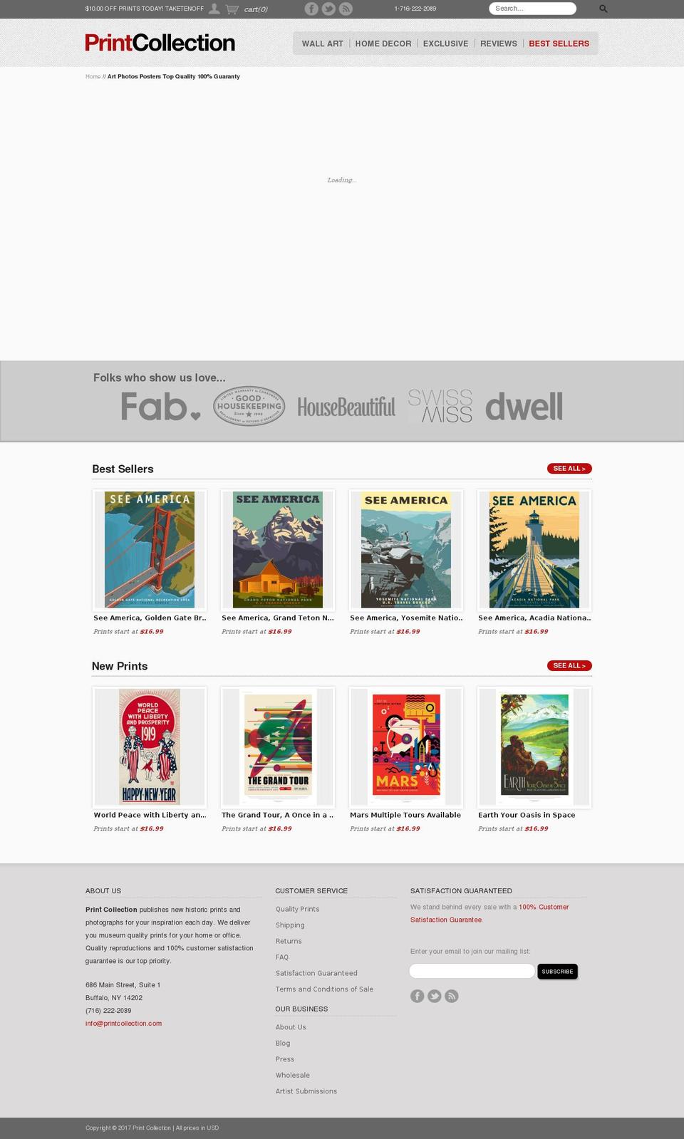 printcollection.com shopify website screenshot