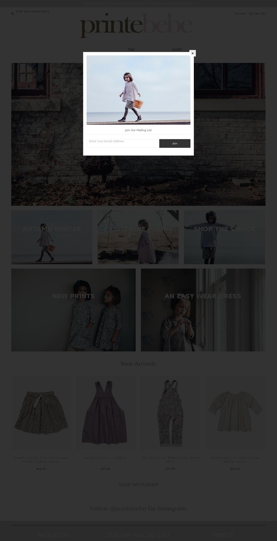 printebebe.com shopify website screenshot