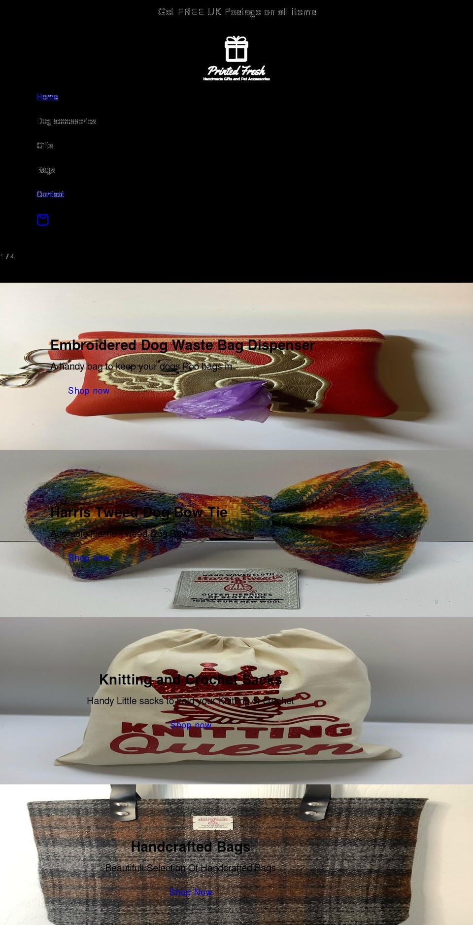 printedfresh.com shopify website screenshot