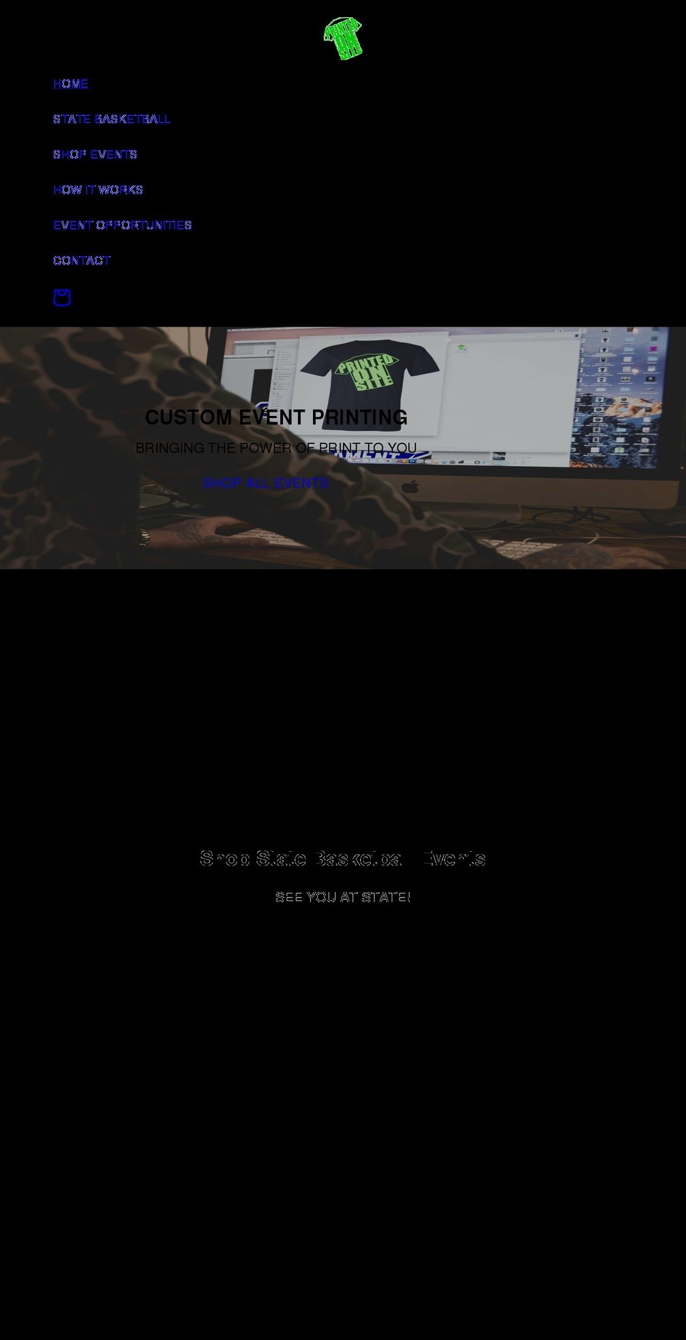 printedonsite.com shopify website screenshot