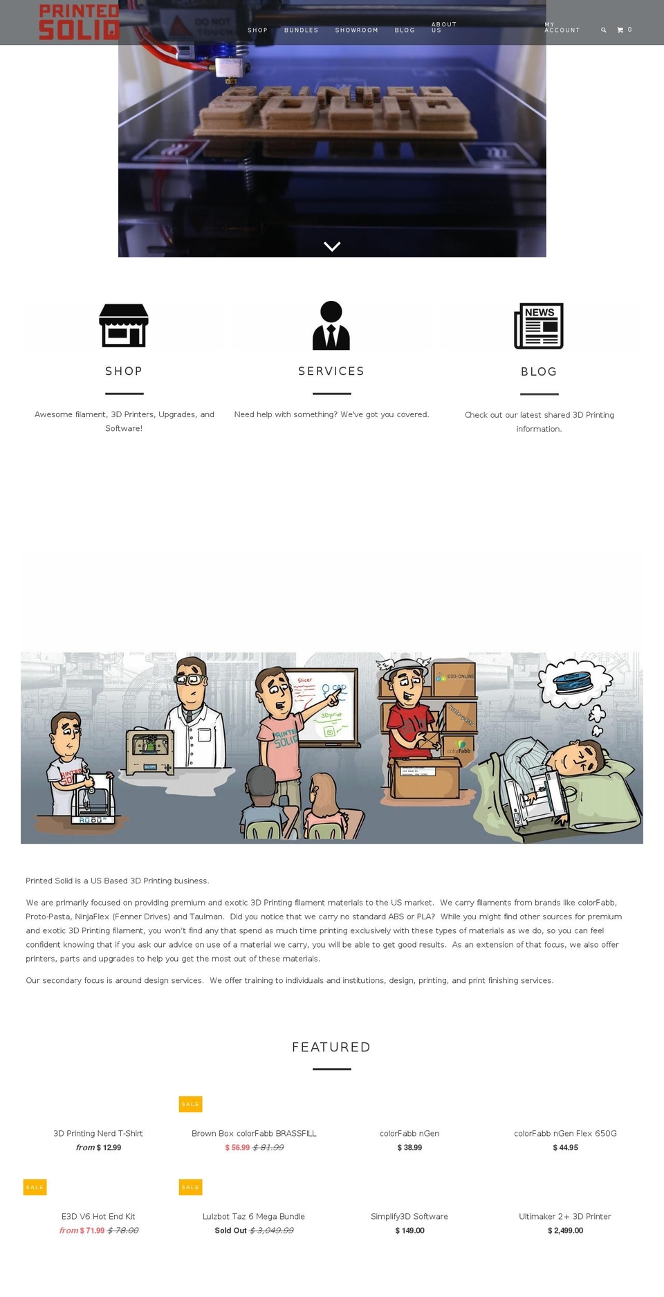 printedsolids.com shopify website screenshot