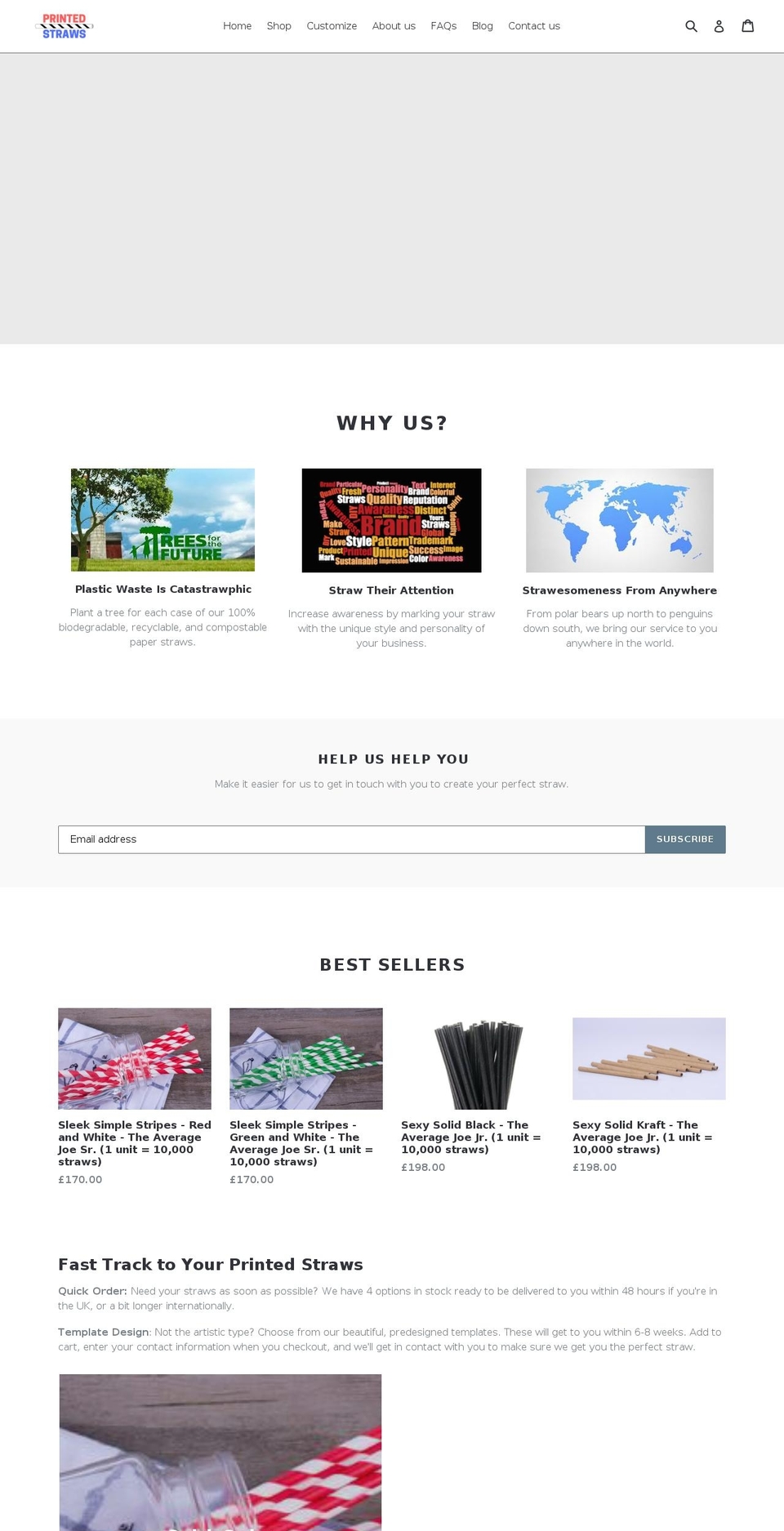 printedstraws.com — Shopify storefront screenshot