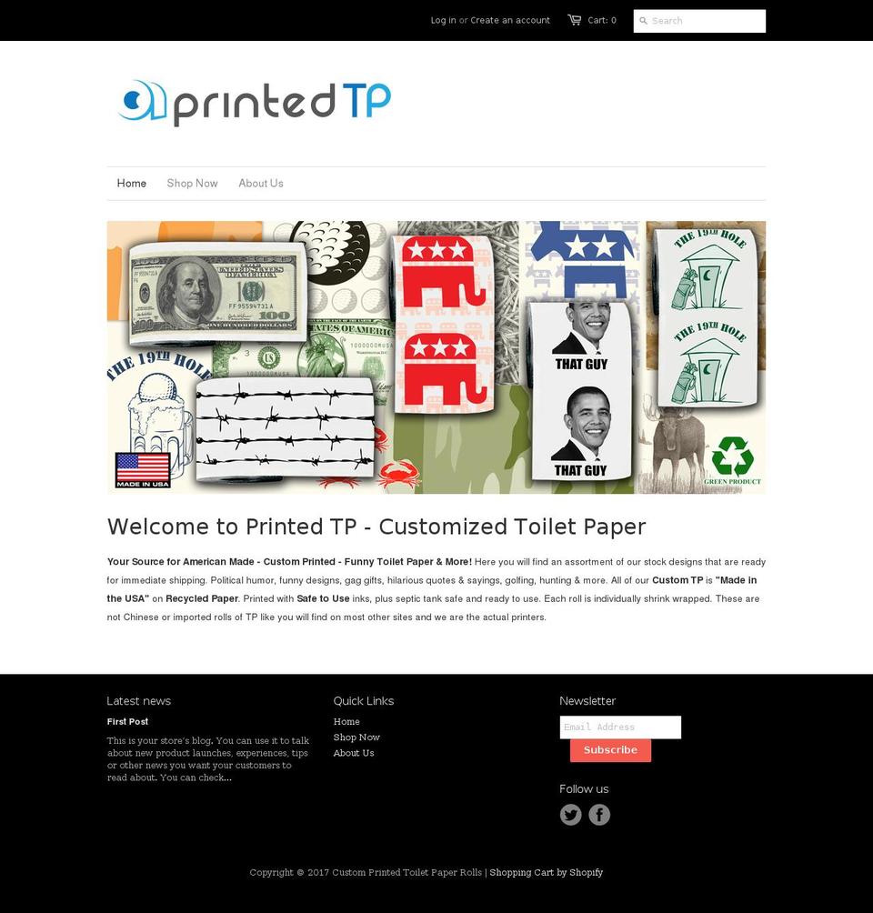 printedtp.com shopify website screenshot