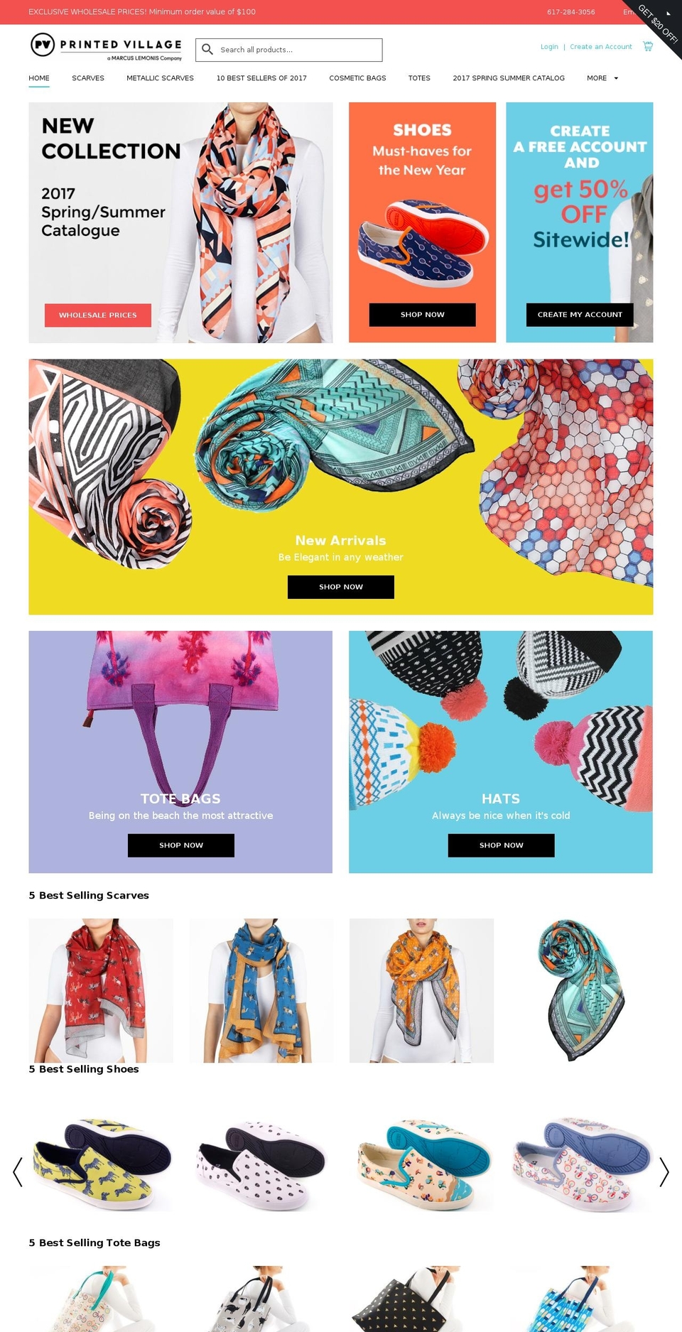 printedvillagewholesale.com shopify website screenshot
