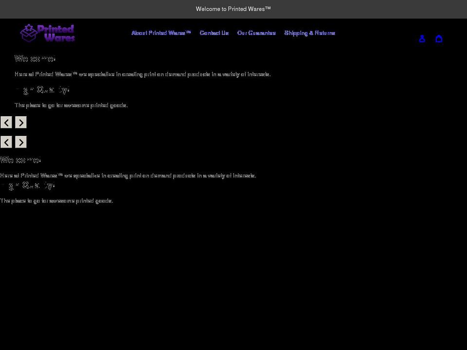 printedwares.com shopify website screenshot