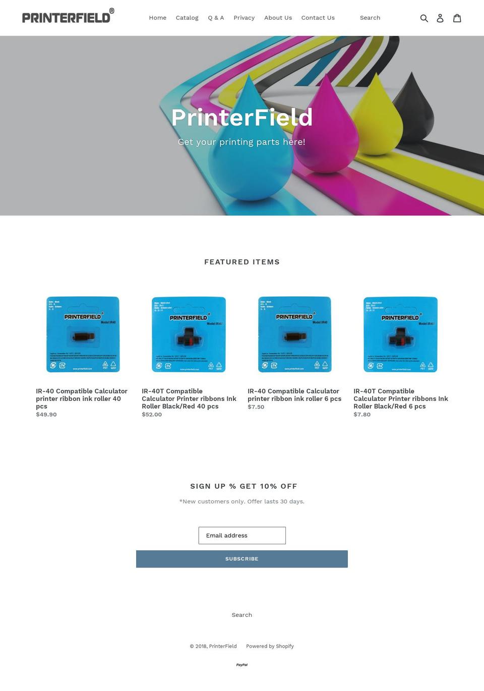 printerfield.com shopify website screenshot