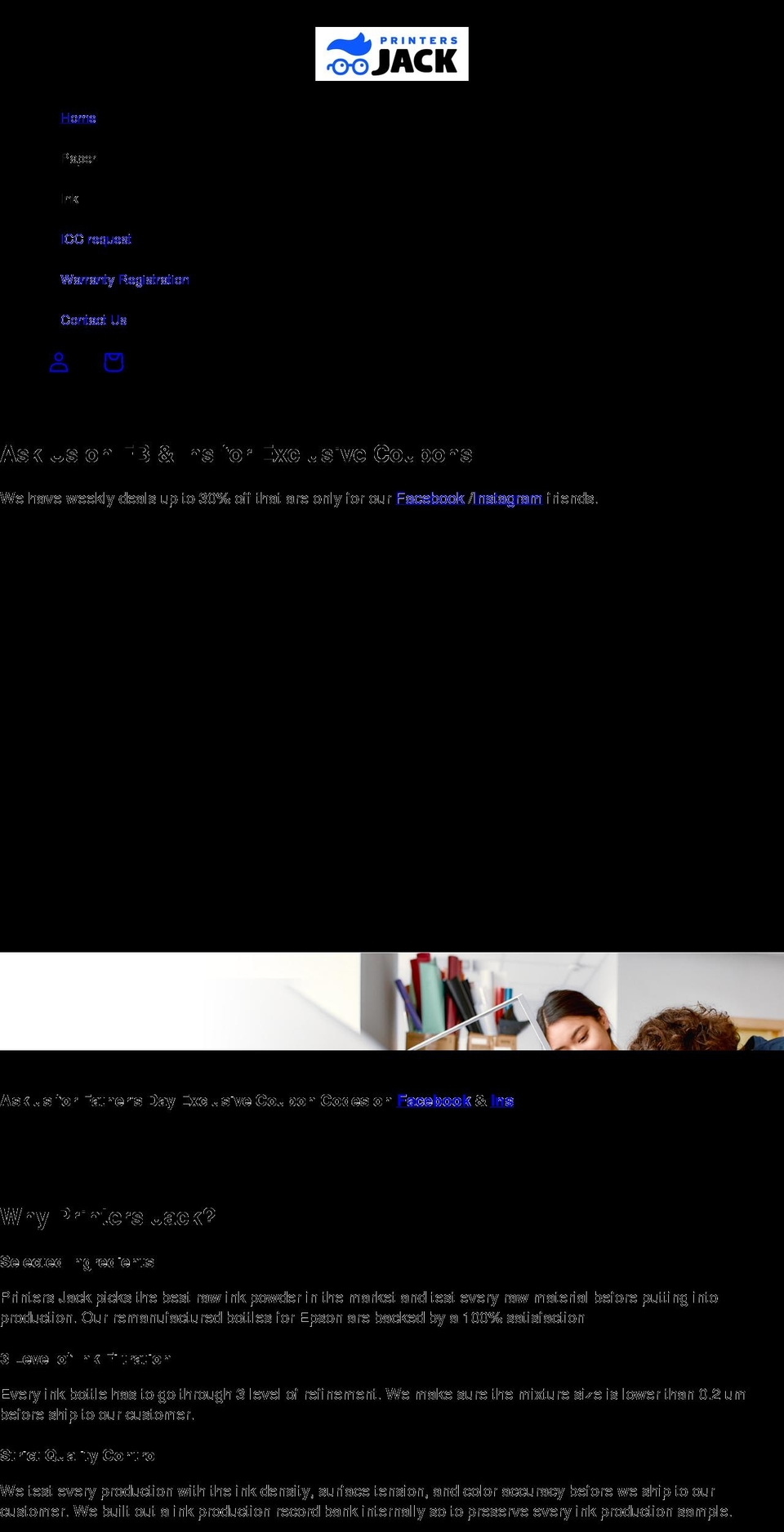 printers-jack.com shopify website screenshot
