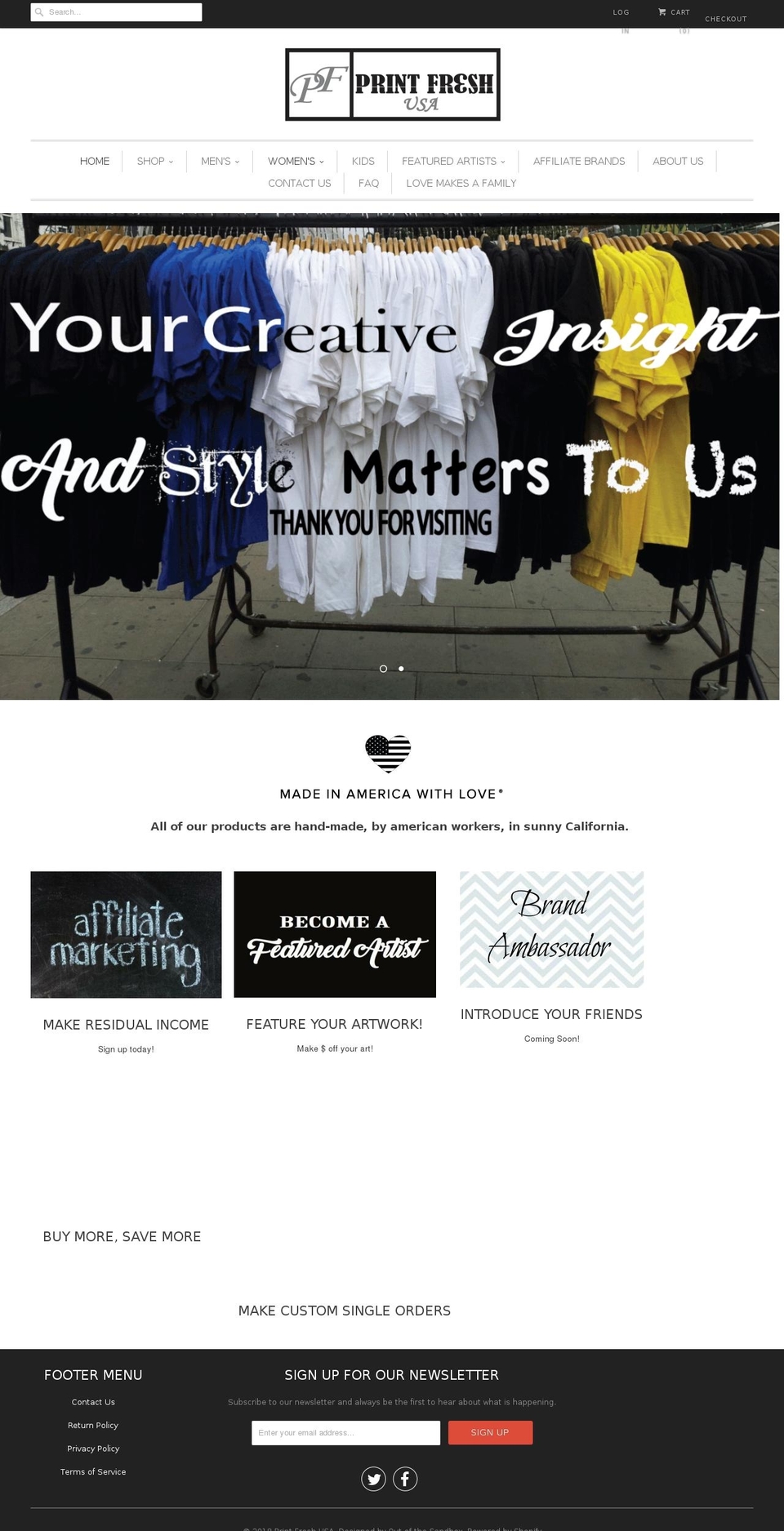 A\u0026Z Designs Shopify theme site example printfreshusa.com