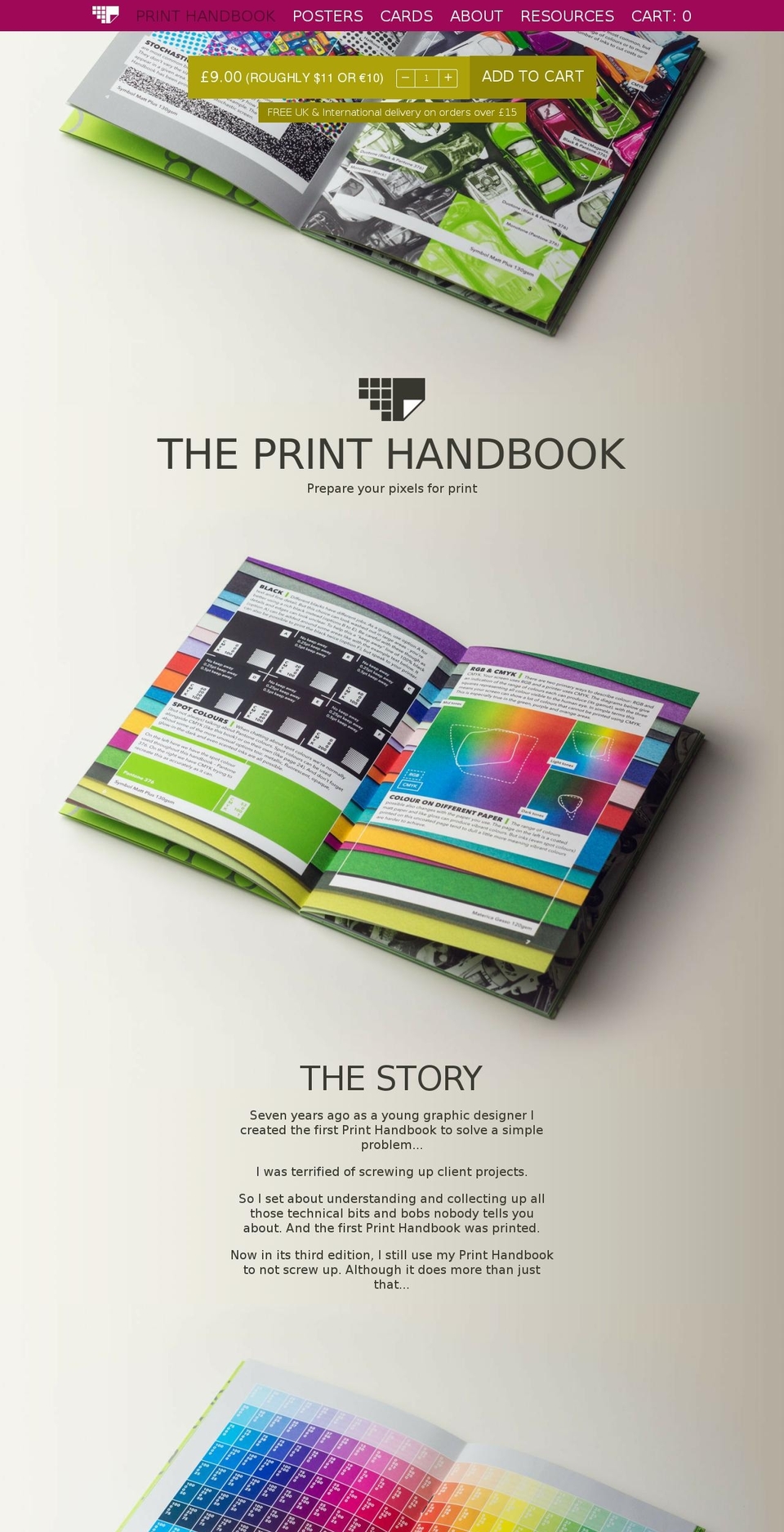 printhandbook.com shopify website screenshot