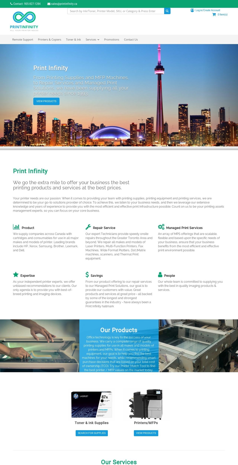 Tangent MTW Shopify theme site example printinfinity.ca