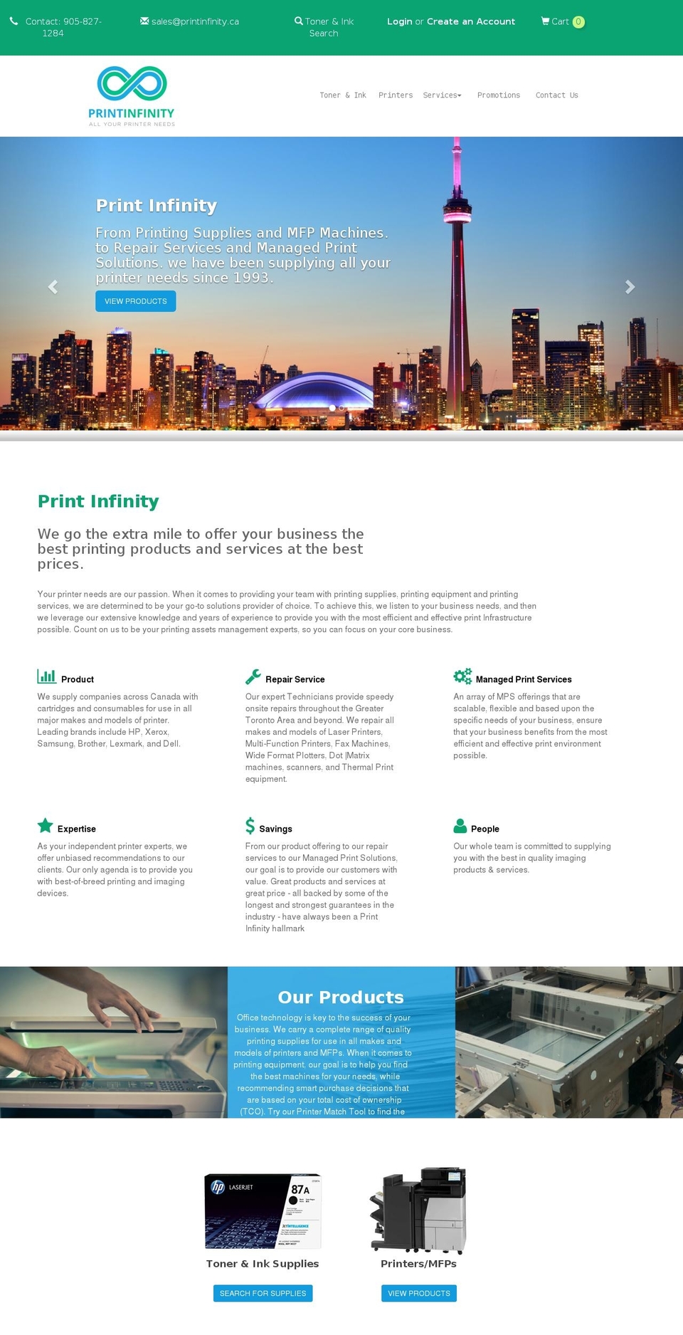 Tangent MTW Shopify theme site example printinfinity.com