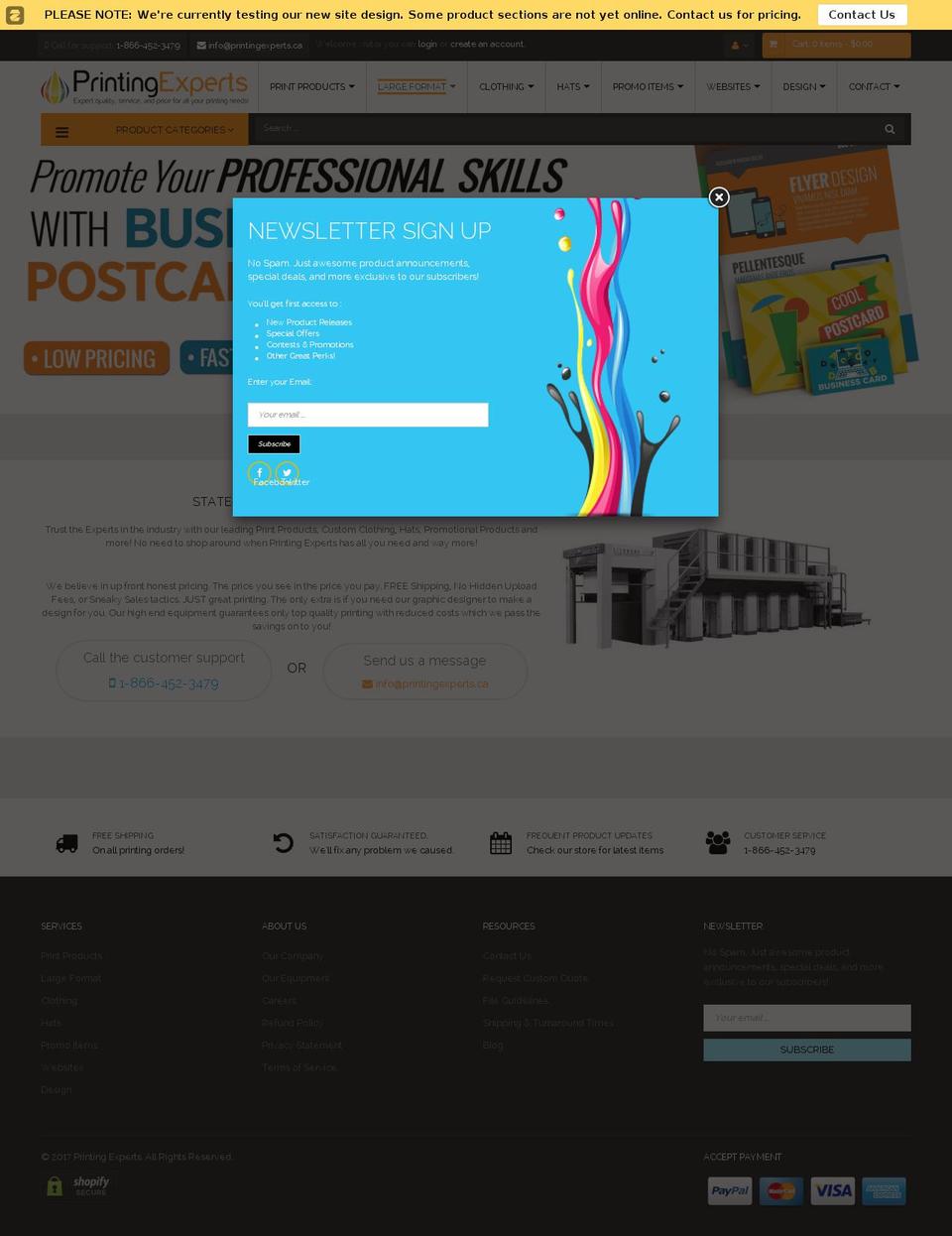 Pursuit Shopify theme site example printingexperts.ca
