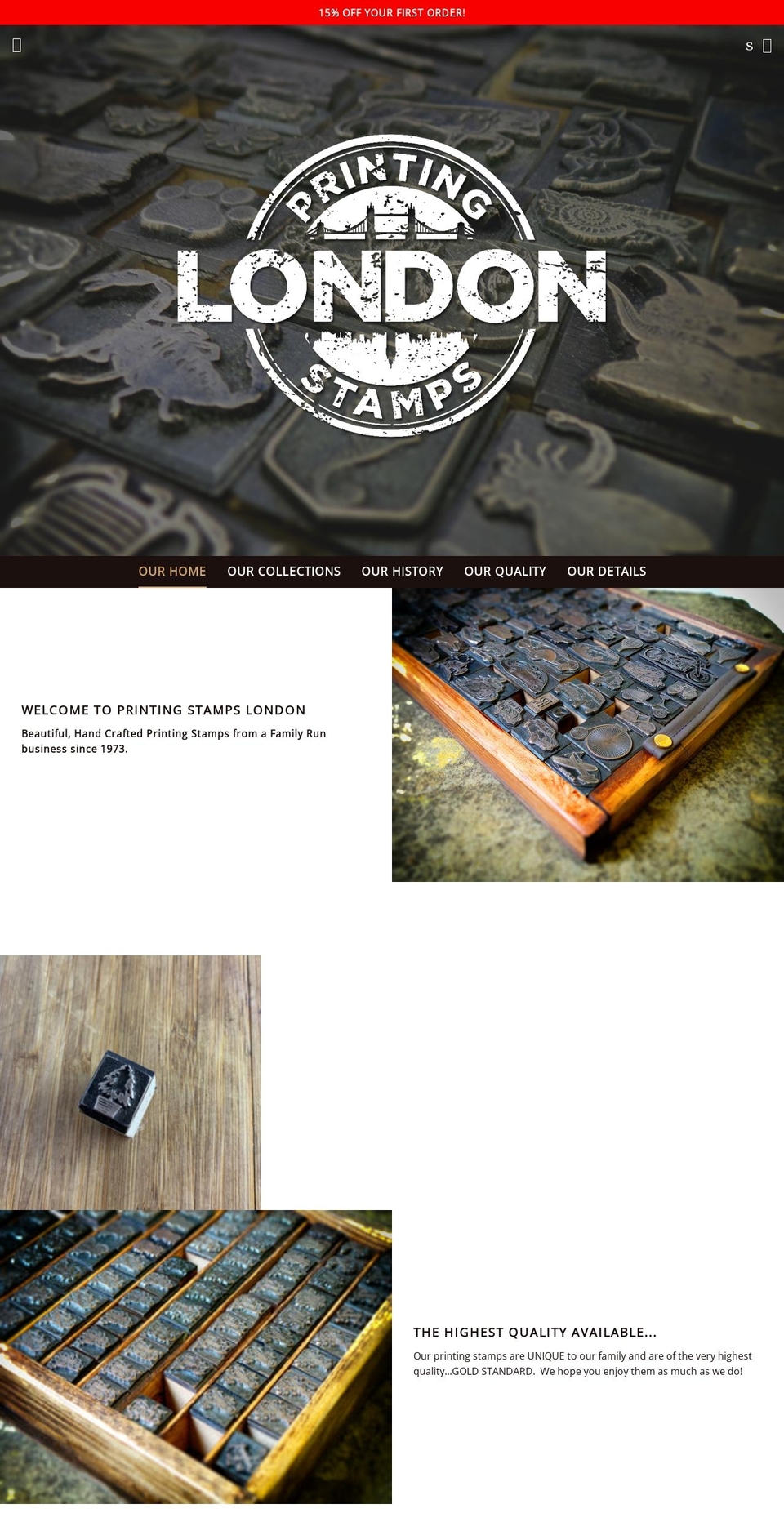 printingstampslondon.co.uk shopify website screenshot