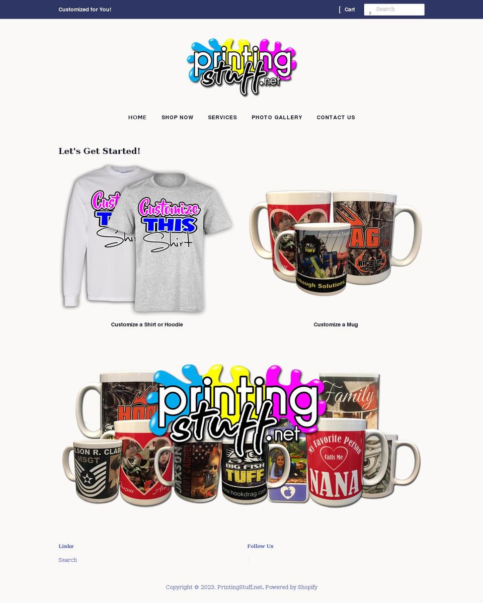 printingstuff.net shopify website screenshot