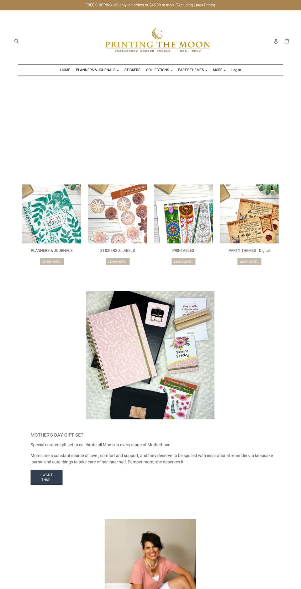 printingthemoon.com — Shopify storefront screenshot