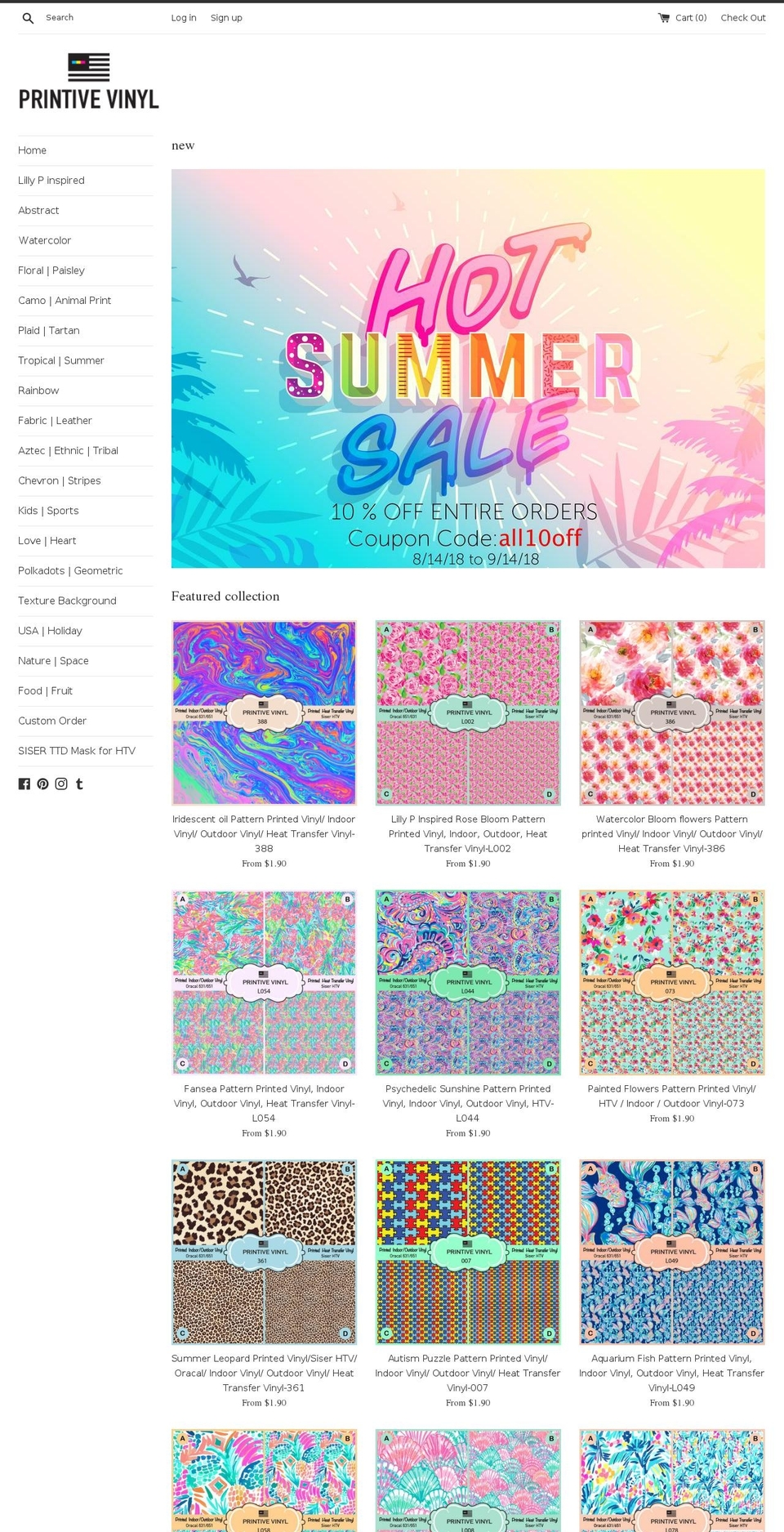 printivevinyl.com — Shopify storefront screenshot