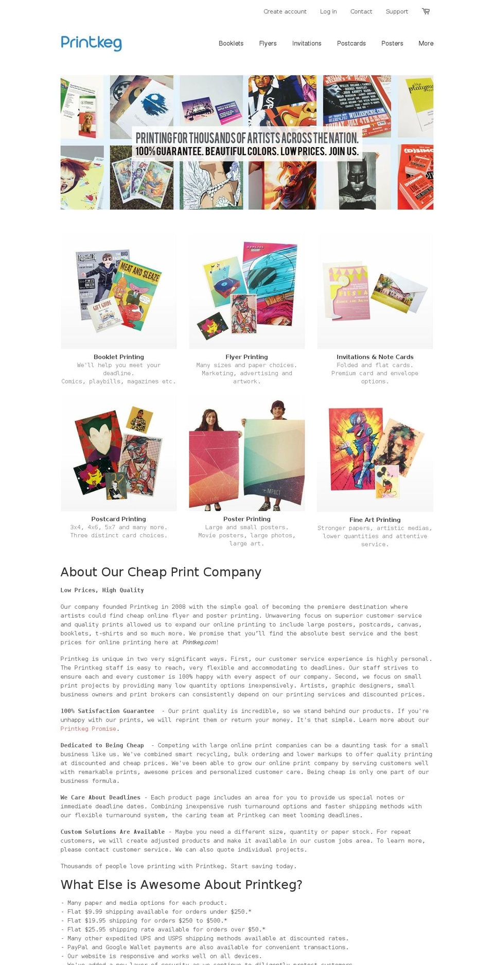 Dawn Shopify theme site example printkeg.com