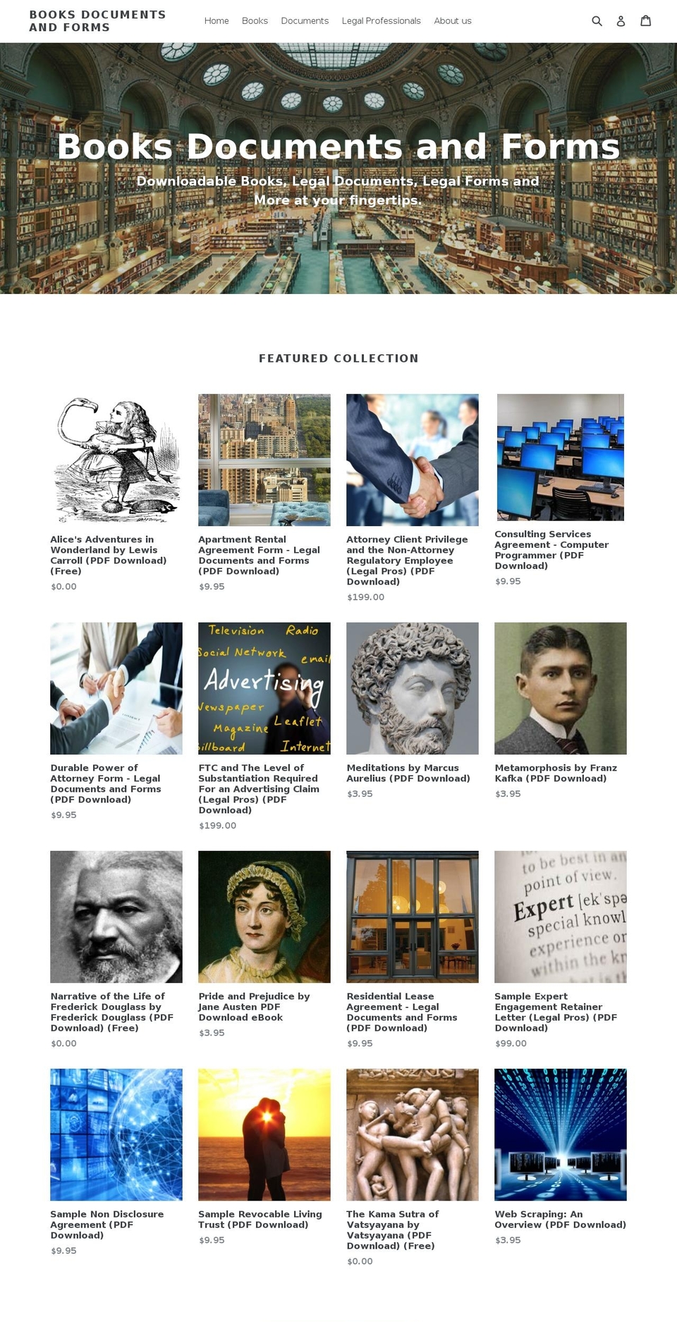 printlegalforms.com shopify website screenshot