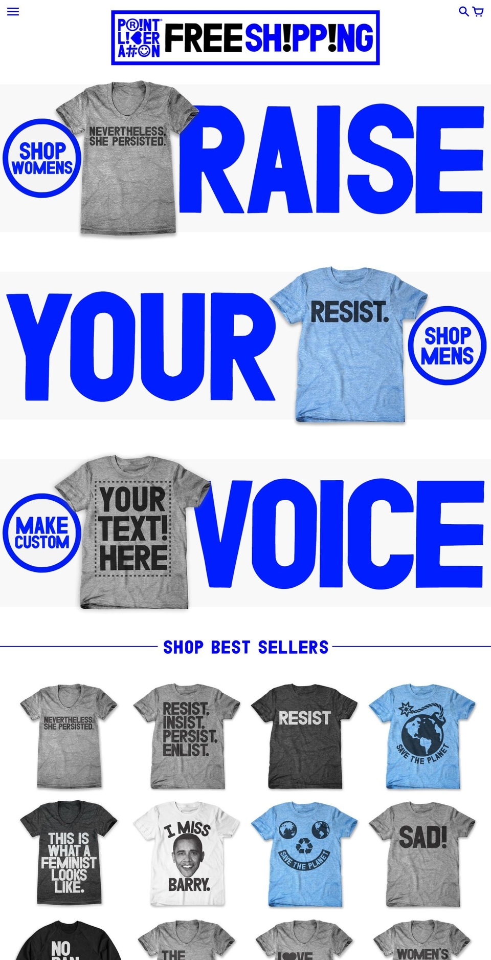 printliberationtshirts.com shopify website screenshot