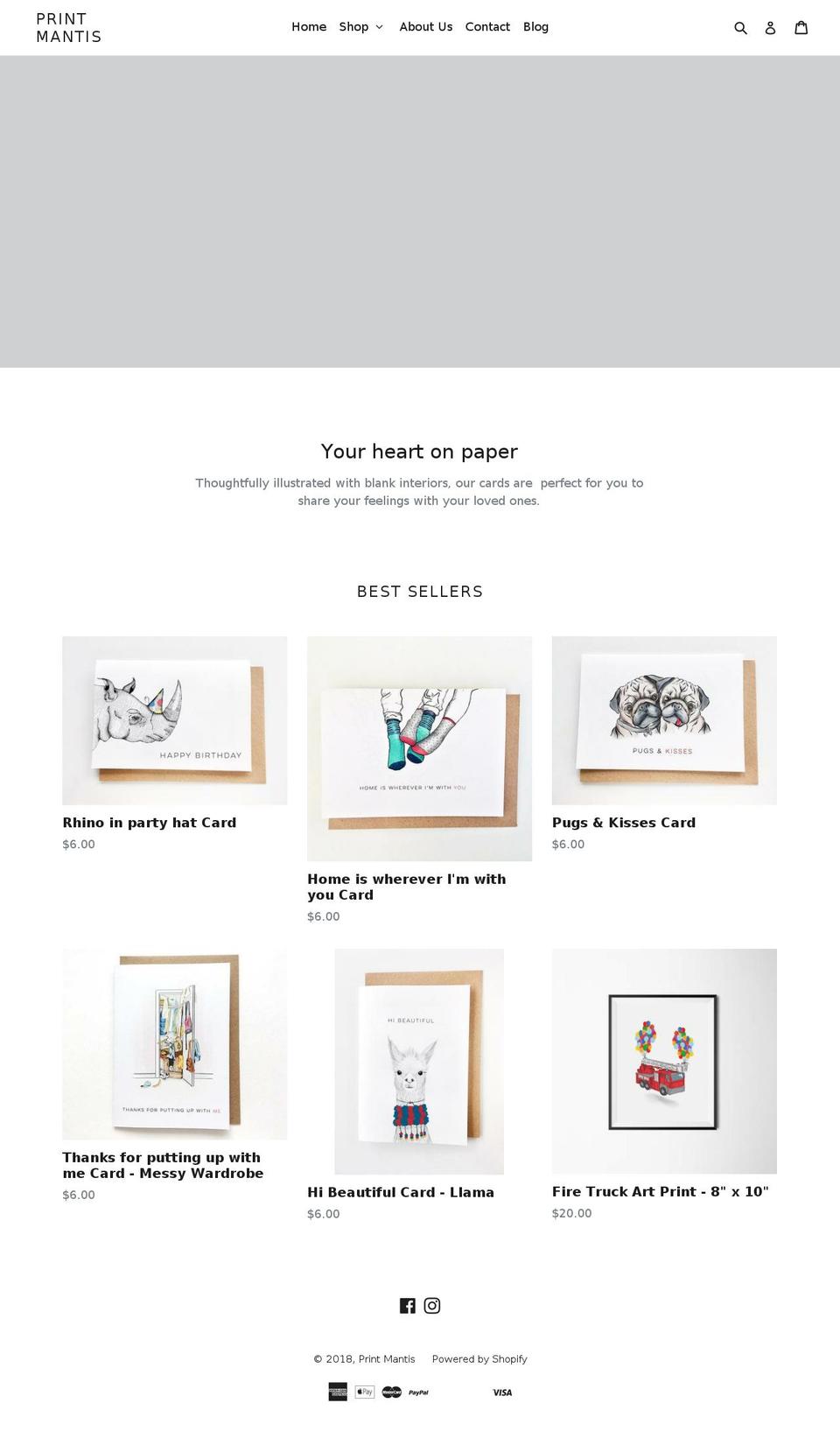 printmantis.com — Shopify storefront screenshot
