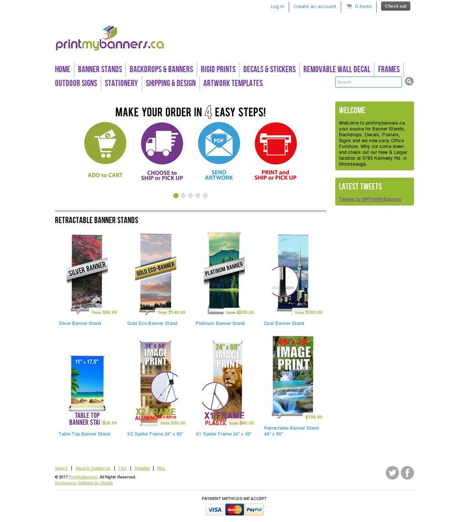 printmybanners.ca shopify website screenshot