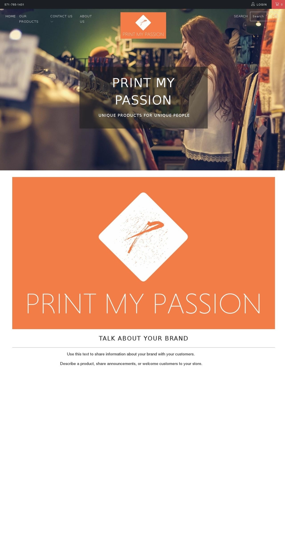 printmypassion.com — Shopify storefront screenshot