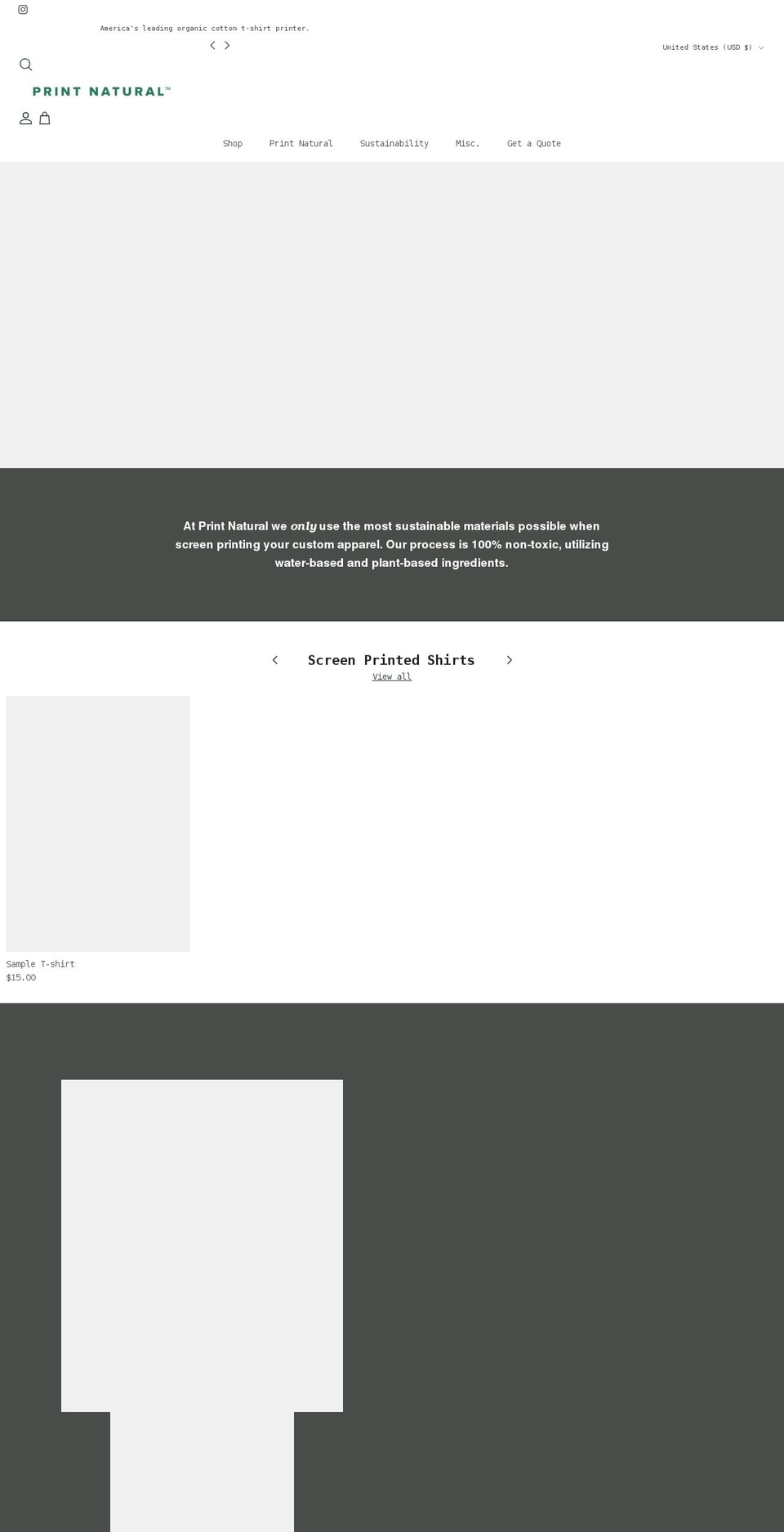 printnatural.shop shopify website screenshot