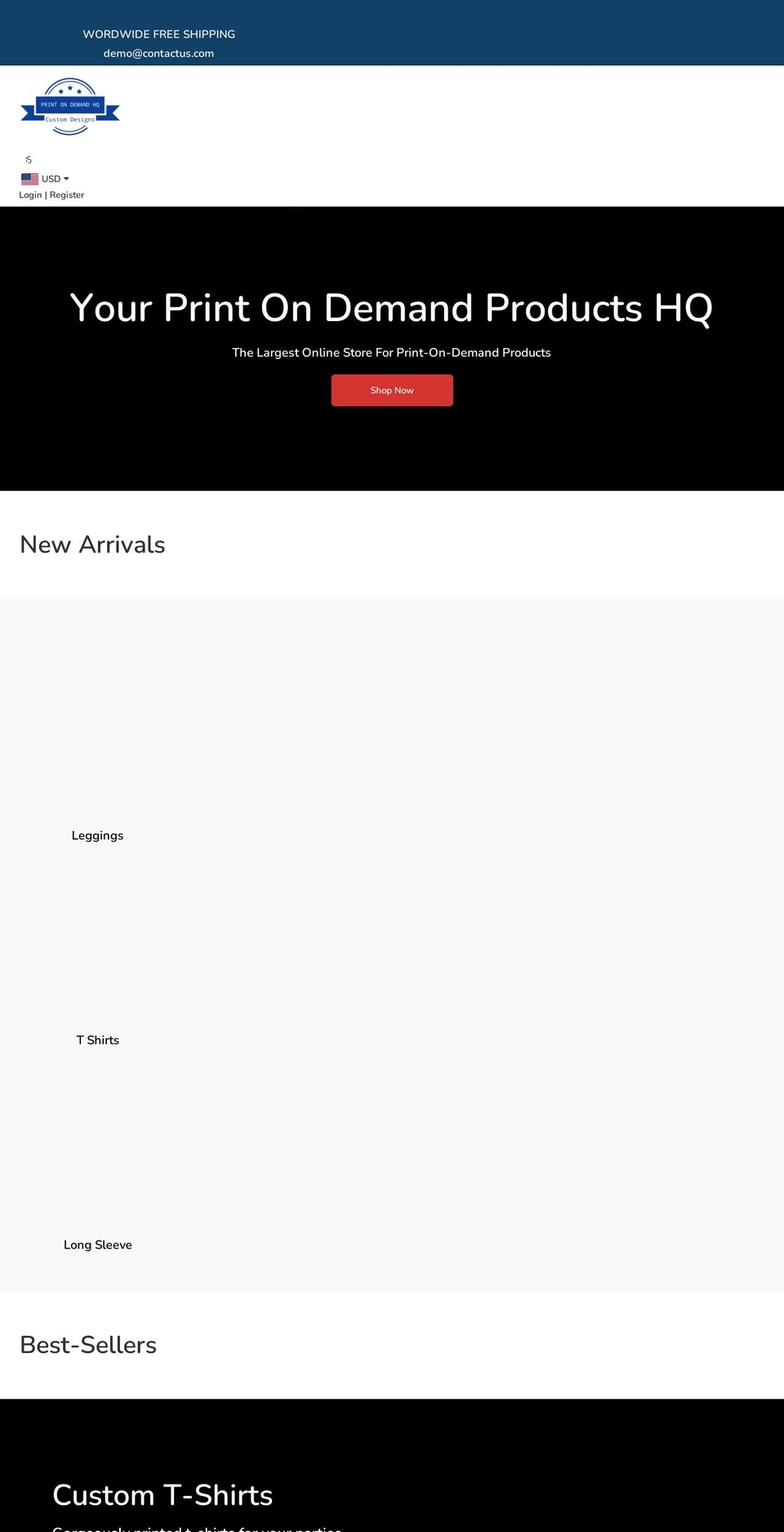 printondemandhq.com — Shopify storefront screenshot