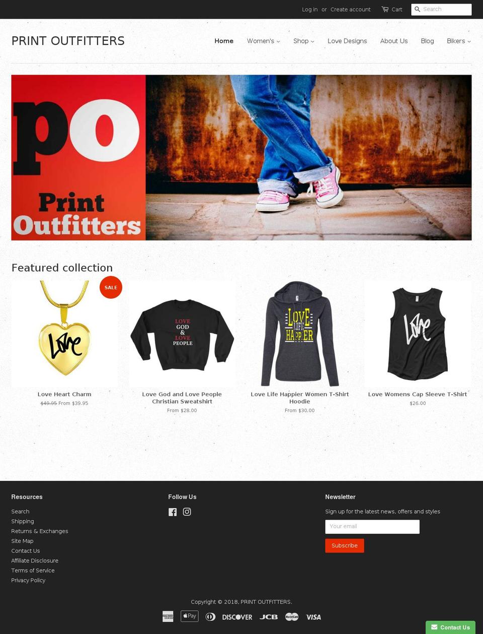 printoutfitters.com — Shopify storefront screenshot